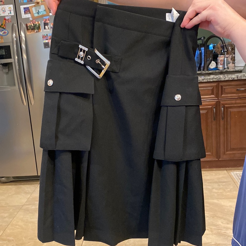 Versus Versace wool pleated buckle skirt. Size-40